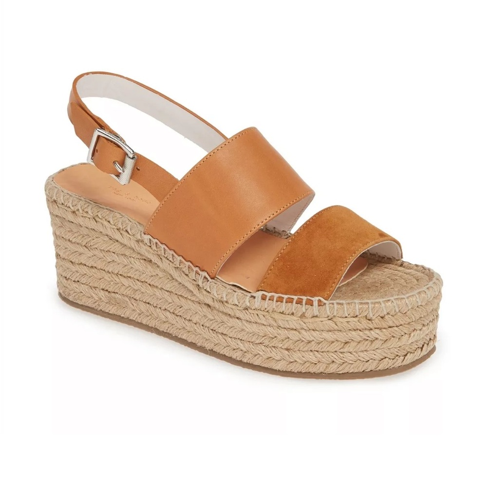 BRAND NEW - 450 RAG & BONE Edie Espadrille Wedge Sandals - Tobacco